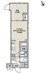 エルファーロ恵比寿 4階1LDKの間取り