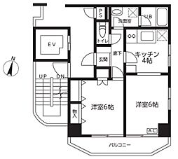 シャルロッテ多摩川 2Kの間取図画像