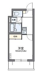 レオパレスアザレア 1Kの間取図画像