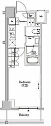 ザ・パークハビオSOHO市谷左内町 1Kの間取図画像