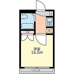 エヴァーグリーン宮前平 ワンルームの間取図画像