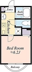 コスモハイツ 1Kの間取図画像