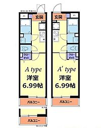 Maison Fleurissante 2階1Kの間取り