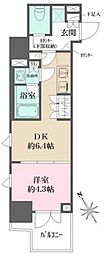 ルフォンプログレス四谷 1DKの間取図画像