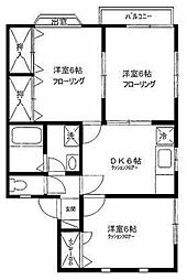 ヒルトップ六番館 3DKの間取図画像