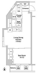 コンフォリア西新宿 1LDKの間取図画像