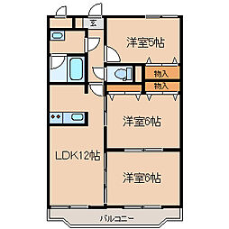 メビュースコート 3LDKの間取図画像
