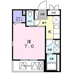 ヴィーヴェレ赤羽レジデンス 1Kの間取図画像