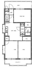レインボーマンション 3DKの間取図画像