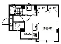 クレア平林 ワンルームの間取図画像