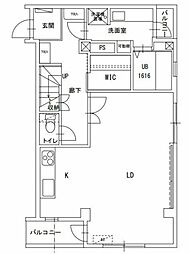 品川ハイツ 5階2LDKの間取り