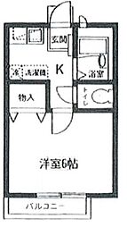 ソレアード・パルク 1Kの間取図画像