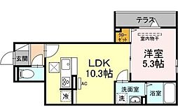 セレスティア東葛西II 1階1LDKの間取り