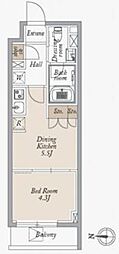 オーキッドレジデンス住吉 1DKの間取図画像