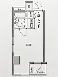 日興パレセゾン早稲田 ワンルームの間取図画像