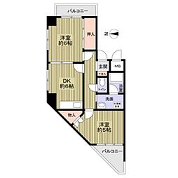 パル兵庫 5階2DKの間取り