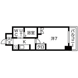 Osaka Metro千日前線 北巽駅 徒歩9分の賃貸マンション 3階1Kの間取り