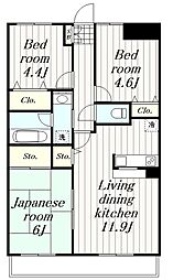 アルカディア 3LDKの間取図画像