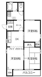 ジョイスタカハシB棟 2LDKの間取図画像