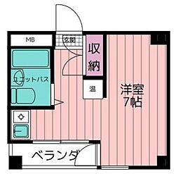 グレースヒルズ ワンルームの間取図画像