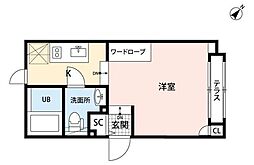 LAPIS大井町II 1階1Kの間取り