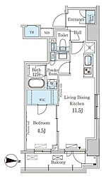 パークアクシス錦糸町ウエスト 9階1LDKの間取り