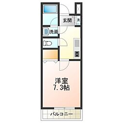 ベルエキップ 1Kの間取図画像