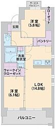 ポルテボヌール 2LDKの間取図画像