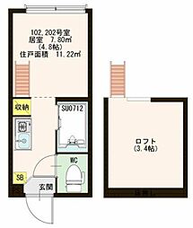 フェリス・FK ワンルームの間取図画像