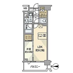 プラウド溝の口イースト 1LDKの間取図画像