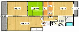 大産香椎マンション 3LDKの間取図画像