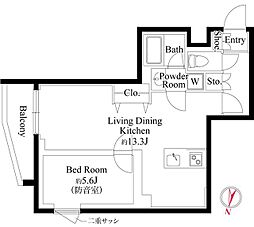 プレアスヴェルタ三ノ輪 1LDKの間取図画像