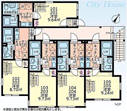 クレール南橋本 1階1Kの間取り
