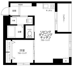 JR山手線 五反田駅 徒歩3分の賃貸マンション 2階1LDKの間取り