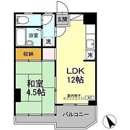 守屋ハイツ 3階2DKの間取り
