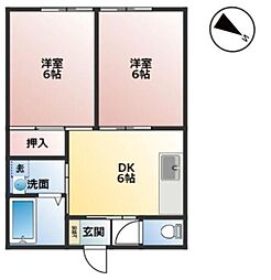 東和開発第3ビル 2DKの間取図画像