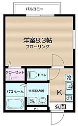 シャトレバレ町屋 1Kの間取図画像