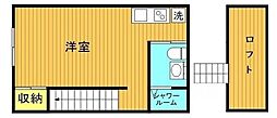 リブ・カミーノ 2階ワンルームの間取り