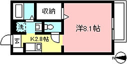 ユーフォリア 1Kの間取図画像