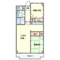シティー行徳 2LDKの間取図画像