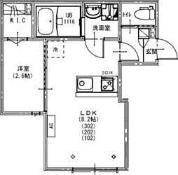 越谷市大字大房アパート 1LDKの間取図画像