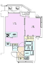 RBM門前仲町レジデンス七番館 1LDKの間取図画像