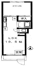 金子ハウス 1LDKの間取図画像