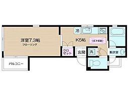 NK-SKIP 2階1Kの間取り