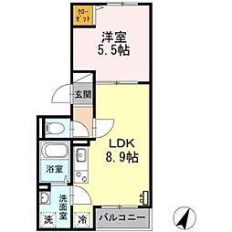 Verde 1LDKの間取図画像