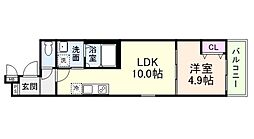 フジパレス杉本町WEST 1LDKの間取図画像