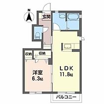 フォワードＣ 101 ｜ 福島県郡山市八山田西２丁目104（賃貸アパート1LDK・1階・45.07㎡） その2