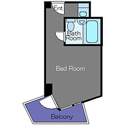 インペリアルお茶の水 4階ワンルームの間取り