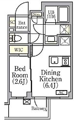 イプセ中野3丁目 1DKの間取図画像