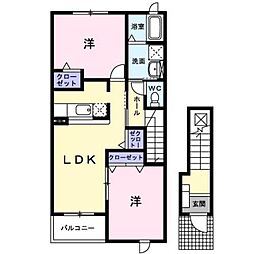 ブリッサデスパシオ1 2LDKの間取図画像